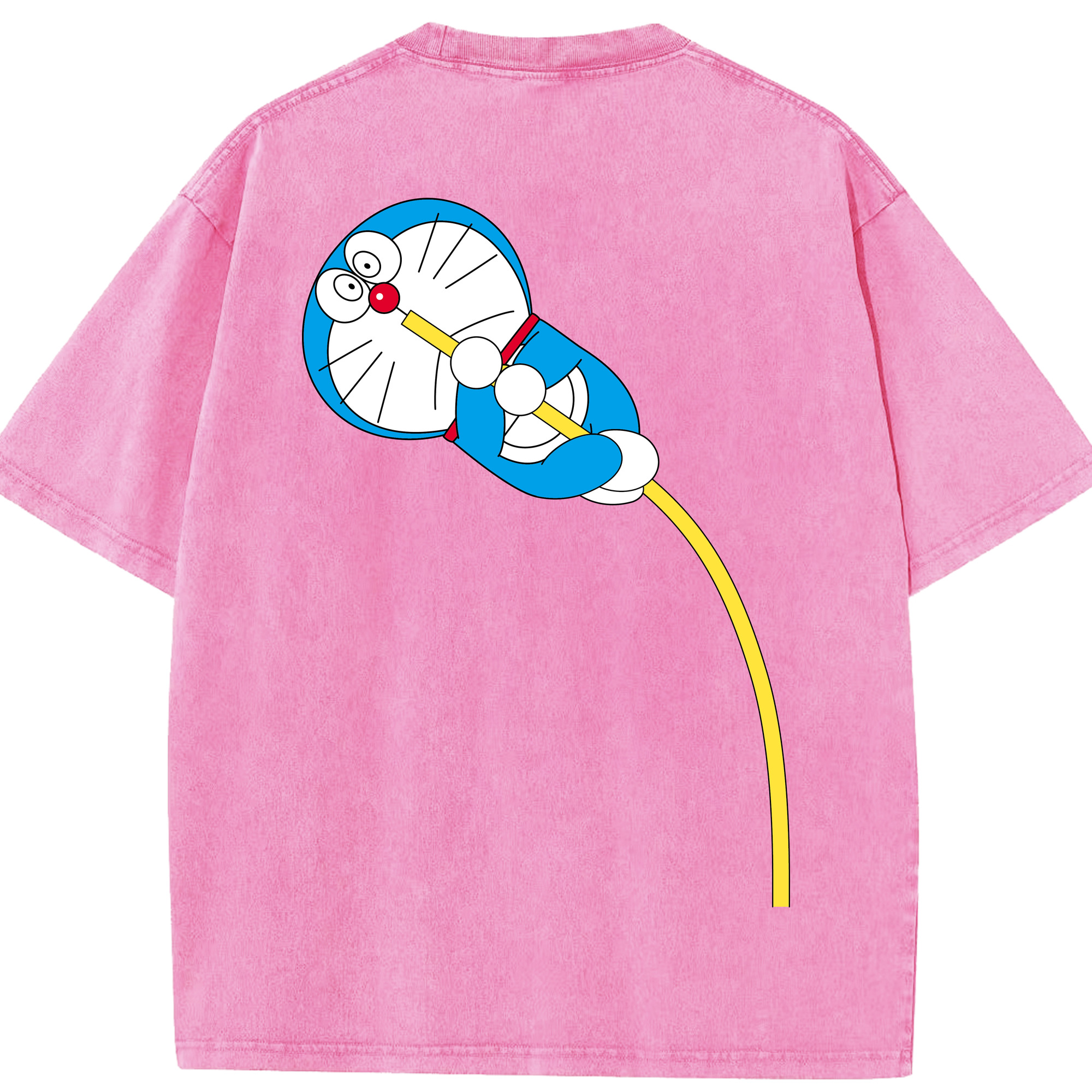 （画像用） ドラえもん Doraemon 綿100% ヴィンテージ風 半袖Tシャツ（背面プリント）